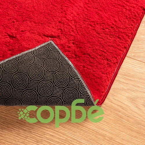 Килим HUARTE с къс косъм, мек и миещ се, червен, 140x200 см ➤ топ цена ➤ sorbe.bg