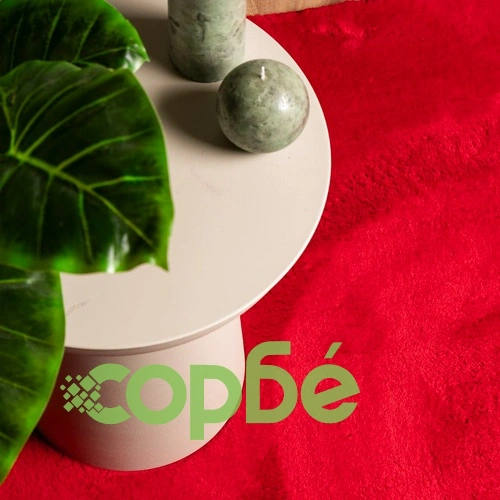 Килим HUARTE с къс косъм, мек и миещ се, червен, 160x230 см ➤ топ цена ➤ sorbe.bg