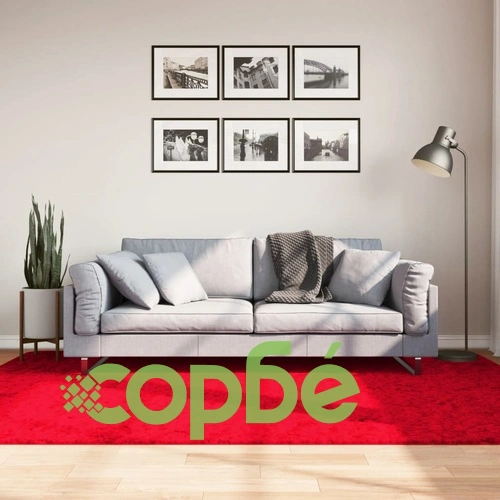 Килим HUARTE с къс косъм, мек и миещ се, червен, 160x230 см ➤ топ цена ➤ sorbe.bg