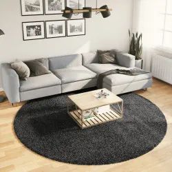 Шаги килим с дълъг косъм, модерен, антрацит, Ø 240 см
