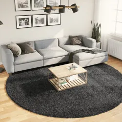 Шаги килим с дълъг косъм, модерен, антрацит, Ø 280 см