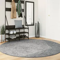 Шаги килим с дълъг косъм, модерен, сив, Ø 200 см