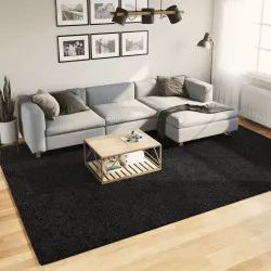 Шаги килим с дълъг косъм, модерен, черен, 240x340 см
