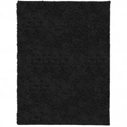 Шаги килим с дълъг косъм, модерен, черен, 300x400 см