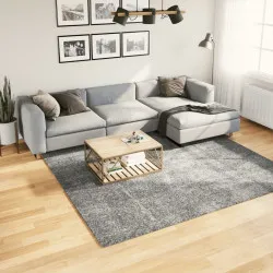 Шаги килим с дълъг косъм, модерен, зелен, 240x240 см