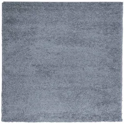 Шаги килим с дълъг косъм, модерен, син, 200x200 см
