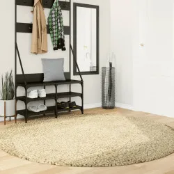 Шаги килим с дълъг косъм, модерен, златист, Ø 200 см