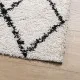 Шаги килим с дълъг косъм, модерен, кремав и черен, 160x230 см