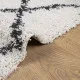 Шаги килим с дълъг косъм, модерен, кремав и черен, 160x230 см