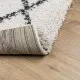 Шаги килим с висок косъм, модерен, кремав и черен, 200x280 см