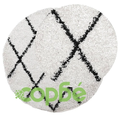 Шаги килим дълъг косъм PAMPLONA модерен кремаво-черен  240 см ➤ топ цена ➤ sorbe.bg