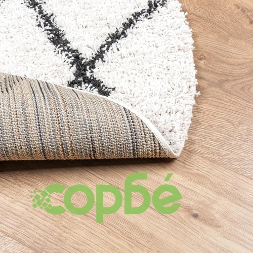 Шаги килим дълъг косъм PAMPLONA модерен кремаво-черен  240 см ➤ топ цена ➤ sorbe.bg