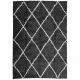 Шаги килим с дълъг косъм, модерен, черен и кремав, 160x230 см