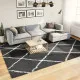 Шаги килим с дълъг косъм, модерен, черен и кремав, 240x340 см