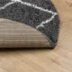 Шаги килим с дълъг косъм, модерен, черен и кремав, Ø 280 cm
