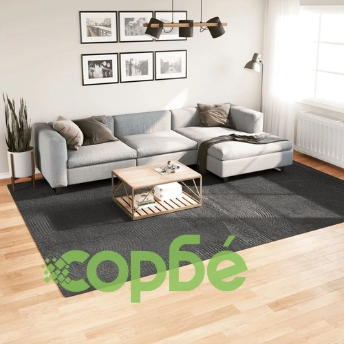 Килим IZA с къс косъм, скандинавски вид, антрацит, 240x340 см ➤ топ цена ➤ sorbe.bg