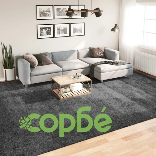 Килим OVIEDO с къс косъм, антрацит, 300x400 см ➤ топ цена ➤ sorbe.bg
