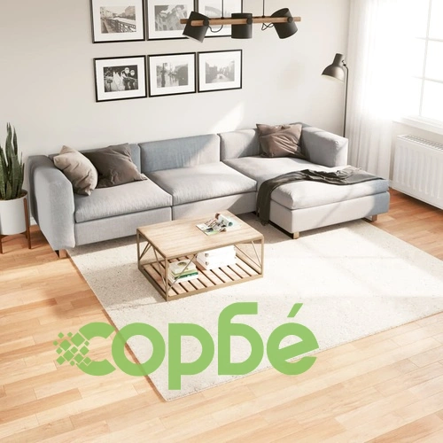 Килим OVIEDO с къс косъм, бежов, 240x240 см ➤ топ цена ➤ sorbe.bg