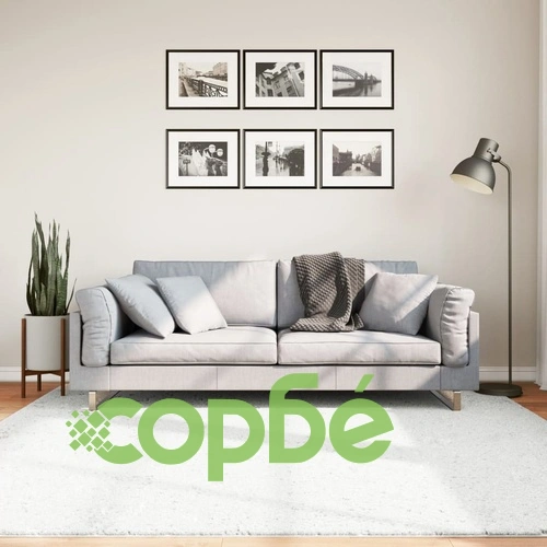 Килим OVIEDO с къс косъм, сив, 200x200 см ➤ топ цена ➤ sorbe.bg