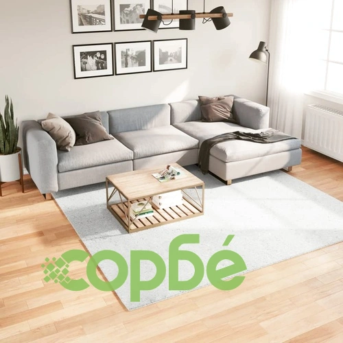 Килим OVIEDO с къс косъм, сив, 240x240 см ➤ топ цена ➤ sorbe.bg