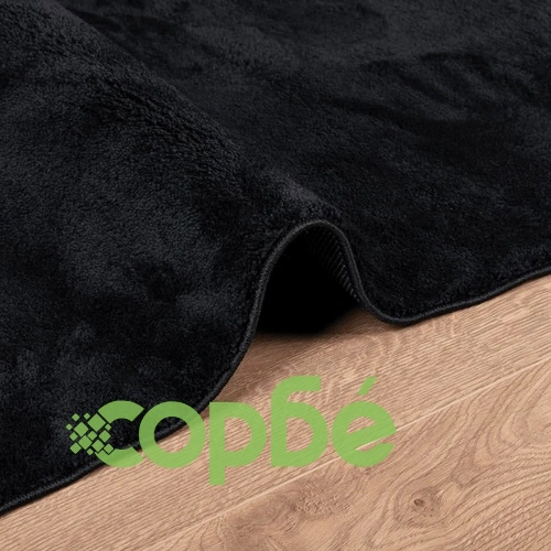 Килим OVIEDO с къс косъм, черен, 240x240 см ➤ топ цена ➤ sorbe.bg