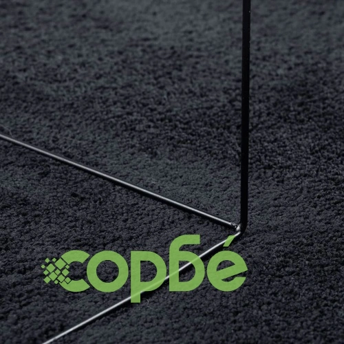 Килим OVIEDO с къс косъм, черен, 240x240 см ➤ топ цена ➤ sorbe.bg