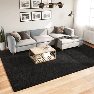 Килим OVIEDO с къс косъм, черен, 240x340 см