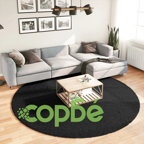 Килим OVIEDO с къс косъм, черен,  240 см ➤ топ цена ➤ sorbe.bg