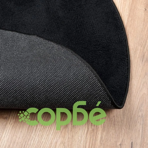 Килим OVIEDO с къс косъм, черен,  280 см ➤ топ цена ➤ sorbe.bg