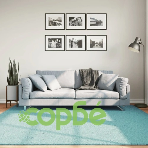 Килим OVIEDO с къс косъм, зелен, 200x200 см ➤ топ цена ➤ sorbe.bg