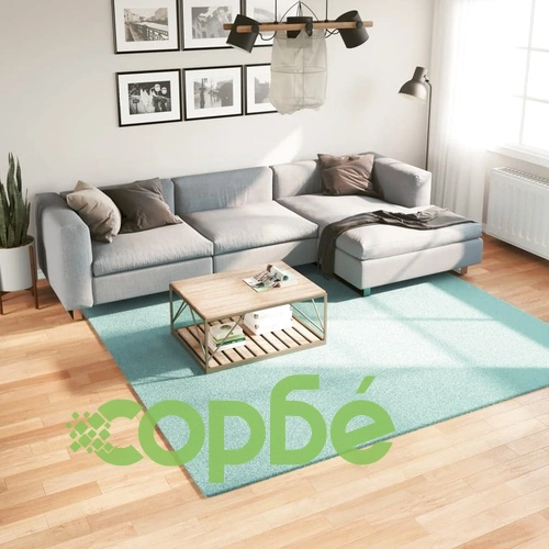 Килим OVIEDO с къс косъм, зелен, 240x240 см ➤ топ цена ➤ sorbe.bg