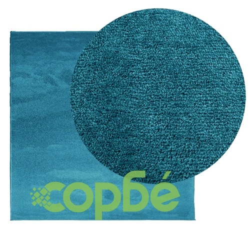 Килим OVIEDO с къс косъм, тюркоаз, 240x240 см ➤ топ цена ➤ sorbe.bg