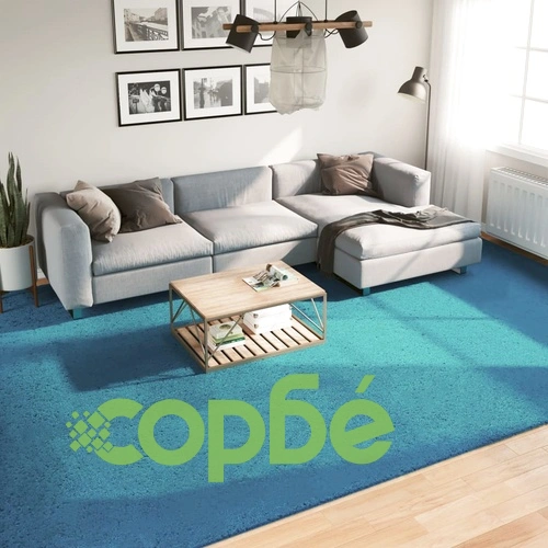 Килим OVIEDO с къс косъм, тюркоаз, 300x400 см ➤ топ цена ➤ sorbe.bg