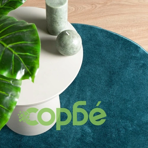 Килим OVIEDO с къс косъм, тюркоаз,  280 см ➤ топ цена ➤ sorbe.bg