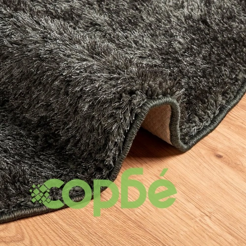 Килим ISTAN с дълъг косъм, лъскава визия, антрацит,  160 см ➤ топ цена ➤ sorbe.bg