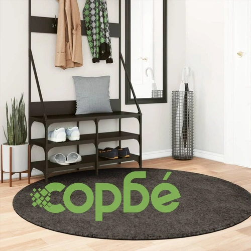 Килим ISTAN с дълъг косъм, лъскава визия, антрацит,  160 см ➤ топ цена ➤ sorbe.bg