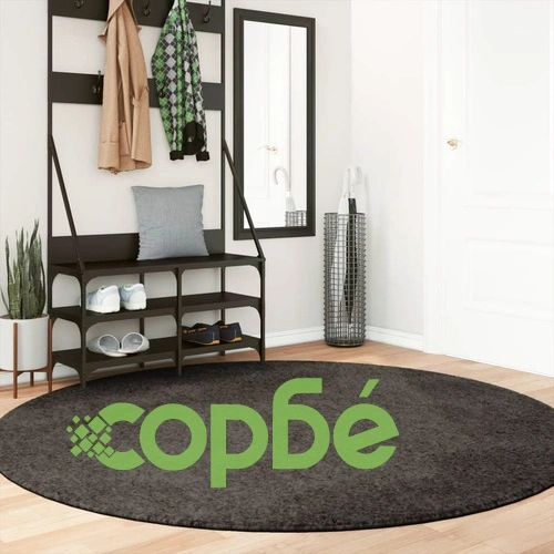Килим ISTAN с дълъг косъм, лъскава визия, антрацит,  200 см ➤ топ цена ➤ sorbe.bg