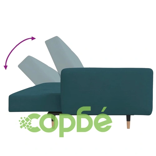 2-местно разтегателно канапе с две възглавници, синьо, кадифе ➤ топ цена ➤ sorbe.bg