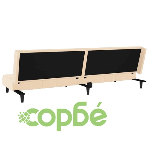 2-местно разтегателно канапе, кремаво, кадифе ➤ топ цена ➤ sorbe.bg