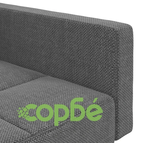 2-местно разтегателно канапе с възглавници, светлосиво, текстил ➤ топ цена ➤ sorbe.bg