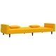 2-местно разтегателно канапе с две възглавници, жълто, кадифе