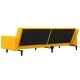 2-местно разтегателно канапе с две възглавници, жълто, кадифе