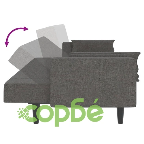 2-местно разтегателно канапе с възглавници, тъмносиво, текстил ➤ топ цена ➤ sorbe.bg