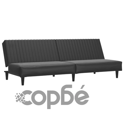 2-местна кушетка, черна, изкуствена кожа ➤ топ цена ➤ sorbe.bg