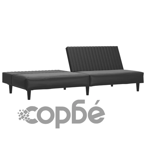 2-местна кушетка, черна, изкуствена кожа ➤ топ цена ➤ sorbe.bg