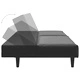 2-местна кушетка, черна, изкуствена кожа