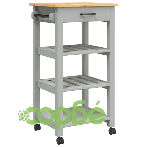 Кухненска количка MONZA 48x40x90 см борово дърво масив ➤ топ цена ➤ sorbe.bg