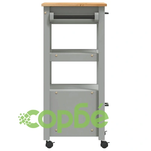 Кухненска количка MONZA 48x40x90 см борово дърво масив ➤ топ цена ➤ sorbe.bg