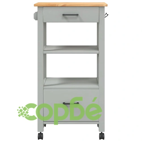 Кухненска количка MONZA 48x40x90 см борово дърво масив ➤ топ цена ➤ sorbe.bg