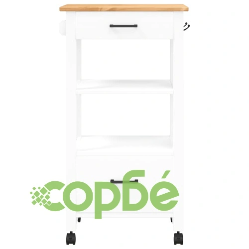 Кухненска количка MONZA 48x40x90 см борово дърво масив ➤ топ цена ➤ sorbe.bg